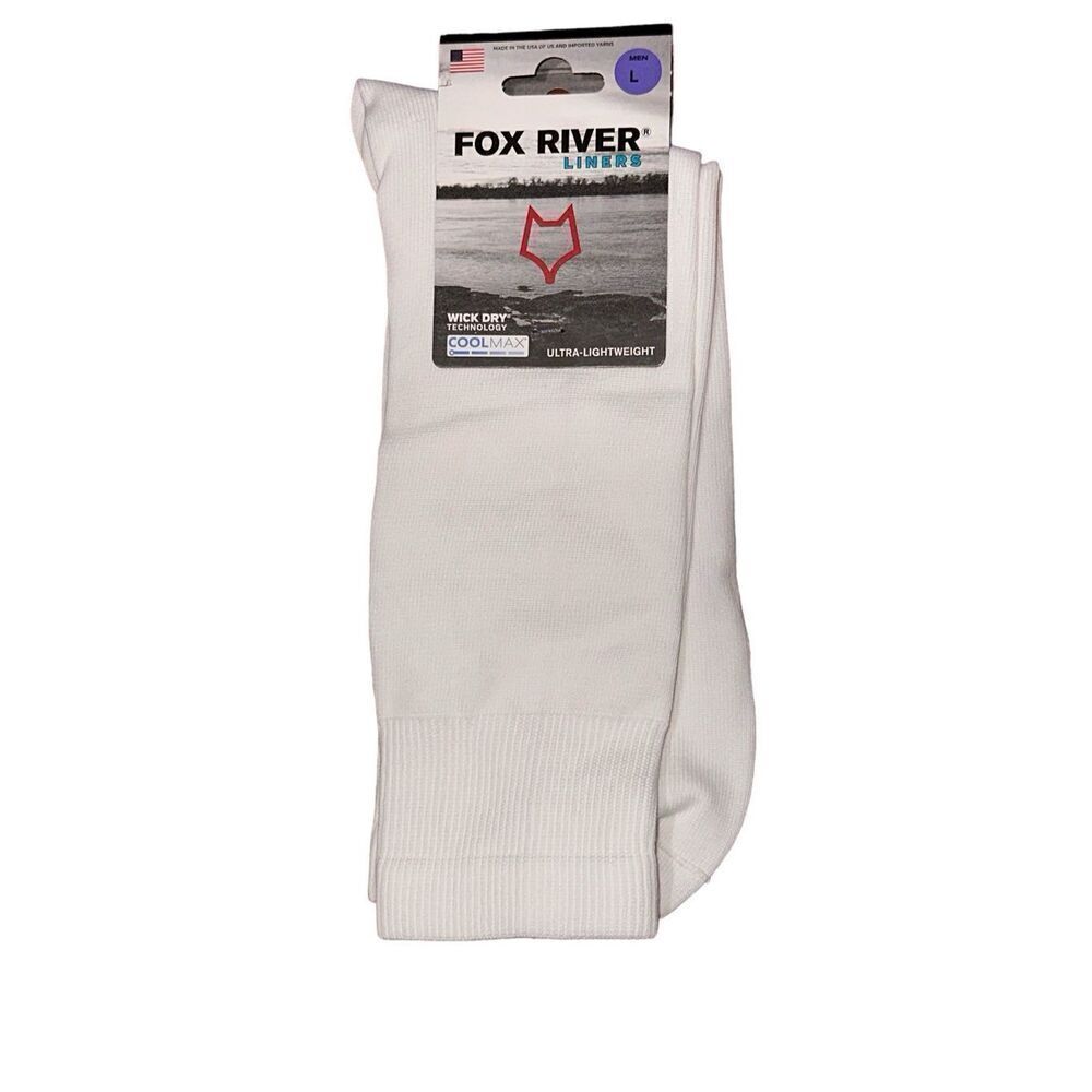 NEW WITH TAGS Pair of Fox River Wick Dry Ultra-Lightweight Liners Crew LARGE MEN